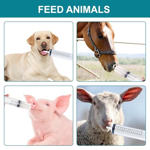 4Pack 150ml Large Syringe for Liquid - Big Plastic Syringes for Thick Liquids , Giant without Needle Syringe for Paint Fluid , Irrigation Water , Feeding Food Equine ( 4Pcs 150 ml )
