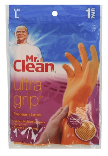 Mr. Clean Ultra Grip Premium Latex Gloves 13 1/2 in Long Length Pack of 1 - size: Large (Pack of 1)