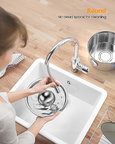 AONBOY Cat Water Fountain with 6 Filters + 3 Sponge Filters | 108oz/3.2L Cat Fountain Stainless Steel with Water Level Window Faucet Shape Dog Water Fountain Multi Filtration