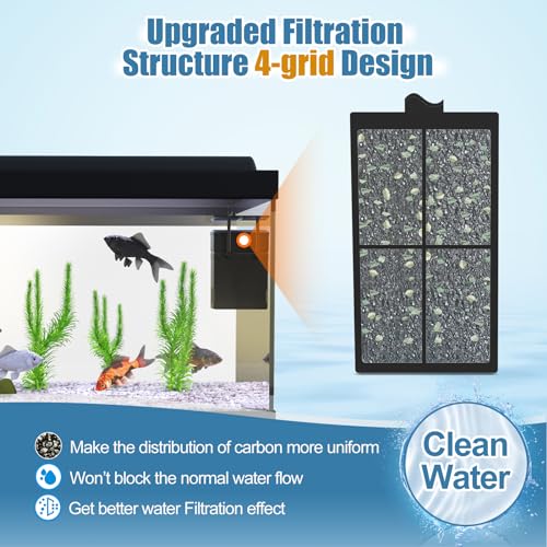 8 Pack PF-S Filter Cartridges Only Compatible with Silenstream PF10 Power Filters, Replacement Aquarium Carbon Cartridge with Zeolite, Size 5.5 in L x 3.1 in