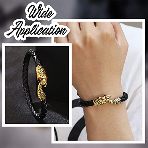 NBEADS 12 Sets Snake Shaped Hook Bracelet Clasps Set, 2 Colors Tibetan Alloy Crafts Snake Head and S Hook Ring Toggle Clasps End Connectors Jewelry Findings for Bracelet Jewelry Making
