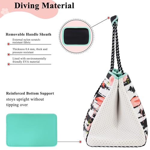 Hibala Neoprene Multipurpose Beach Bag,Gym/Travel/Pool Bag,Tote For Women&Men - color: Flamingo