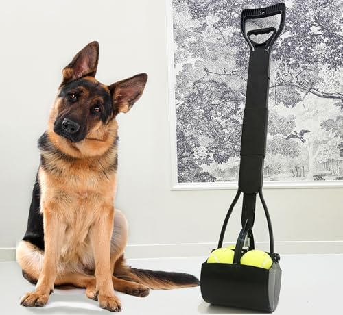 2-Pack Pooper Scooper for Large Small Dogs Heavy Duty, 32" Long Handle Poop Scoops for Yard, Grass, Gravel, Dog Poop Grabber with High Strength Material and Durable Spring(Green&Black) - size: 2 Pieces(32-inch length)