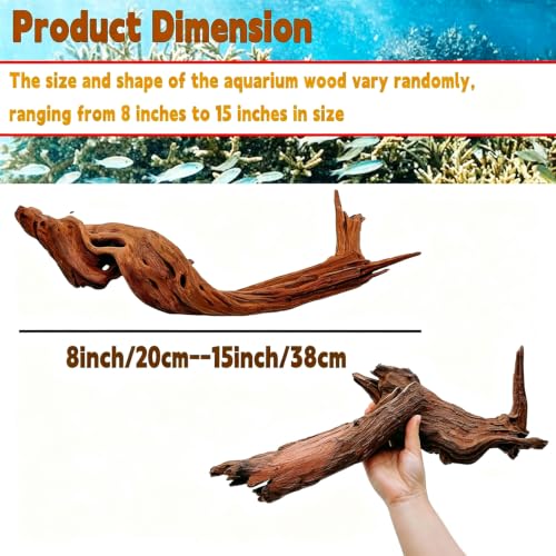 Hamiledyi Aquarium Driftwood, Natural Large 8-15in Coral Driftwood for Aquarium Decor Reptile Tank Decor Terrarium Ornament Wood Branch Trunk Stump for Fish Betta Lizard - size: Mopani Driftwood (8-15in 1PCS)
