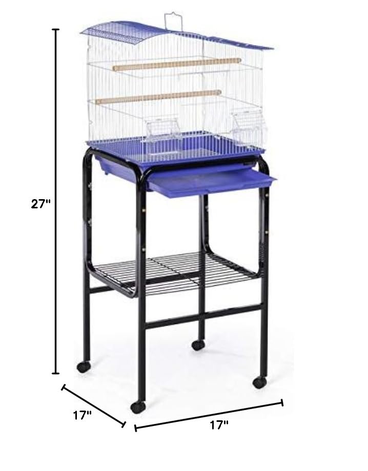 Prevue Pet Products Bird Cage Stand with Shelf, Black (SP445BLK) - color: Black, size: 17.0"L x 17.0"W x 27.0"H