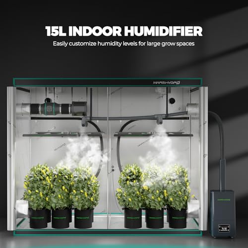 MARS HYDRO Plant Humidifier 15L with Adjustable Humidity | Timer Function,Ultrasonic Precise and Silent Operation,No-Leak Seal for Grow Tent,Indoor Planting,Greenhouse,Bedroom - size: 15L