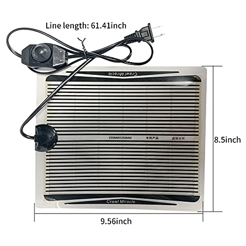 Reptile Heat Pad, Adjustable Temperature Control Lizard Terrarium Heating Mat for Small Animals Snake Turtle Bearded Dragon Gecko and Plant (15W) - size: 15W