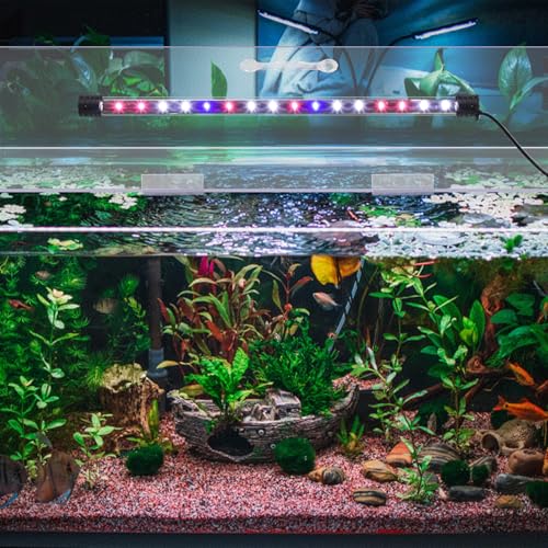 Sieral Aquarium Lids Polycarbonate Canopy with LED Light 19.37 x 9.37 x 0.12 Inch for 10/20 Gallon Without Center Brace Aquariums Cover Fish Tank Lid with a Hook Knife, Clear - color: Clear, size: 20x10in