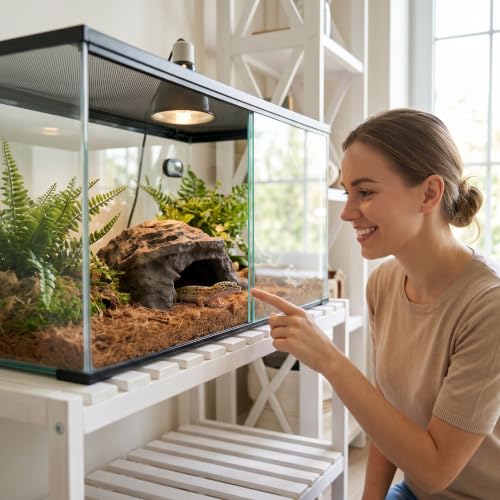 Reptile Hide, Resin Toad House Realistic Rock Cave Safe Humid Shelter for Frogs & Small Reptiles Indoor/Outdoor Garden Use, Reptile Cave