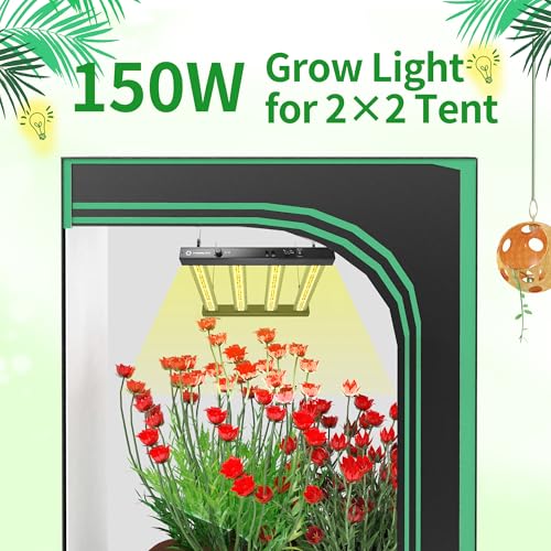 Grow Light FARMLITE Grow Lights for Indoor Plants Full Spectrum LED Growing Light Plant Hanging Growing Bar Lamps Seedling Daisy Chain Dimmable Board 2x2ft Coverage (150, Watts)