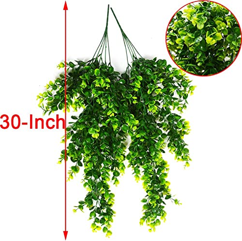 Toprooms Hanging Fake Plants,4 Pcs Faux Eucalyptus Leaf Greenery Vine Plant Faux Plants Fake Ivy Room Decor Home Garden Wedding Party Indoor Outdoor Decorations (Vine) - color: Vine