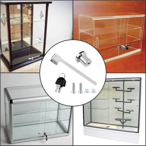 Luomorgo Sliding Glass Door Ratchet Lock, 1 Pc | Keyed Alike, Showcase Display Lock, Chrome