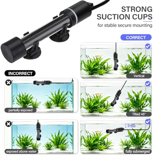 hygger 300W Aquarium Heater for 40–60 Gallon Tanks, ±0.5°C Precise Temperature Control, Dual Probe, External Controller, Overheat & Dry-Run Protection, for Freshwater & Saltwater - size: 300W