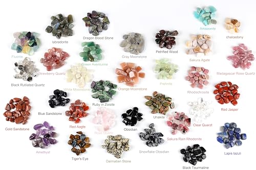 ZenQ 1 lb Crystal Chips, Tumbled Stone Chips for Crafts | Polished, Undrilled Gemstones for Resin Art, Vase Filler, Plant Decor, Candle Making, and DIY Projects - color: Assorted
