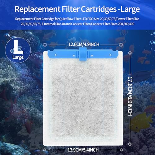 10 Pack Large Replacement Filter Cartridges Compatible for QuietFlow Power Filter Size 20,30,50,55/75 - size: Large-10 Pack