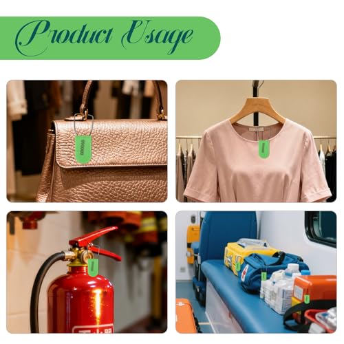 1000pcs Security Metal Wire Padlocks, Plastic Security Seals Disposable Anti-Tamper Tag Locks with Numbered Anti Tamper Tag Hasps (Green, 1000pcs) - color: Green, size: 1000pcs