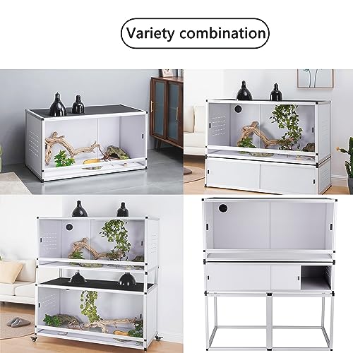 PVC Reptile Enclosure 76 Gallon ToxiRium Large Reptile Terrarium 44''x20''x20 Tank for Bearded Dragon Gecko Lizard Snake,Wide Breeding Lounge Vivarium Area with Sliding Doors Lock - size: 44x20x20'' - 76 Gallon - 1pc