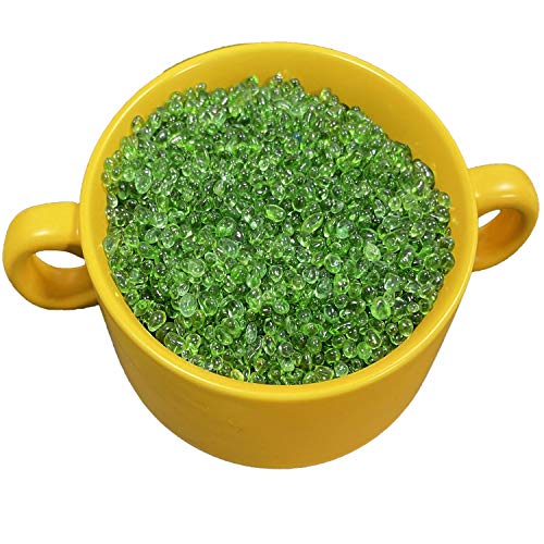 KISEER Clear Glass Stone Bulk 1 LB Glass Beads Gems Marbles Pebbles Gravel Rock for Aquarium, Fish Tank, Garden, Vase Fillers, Succulent Plants Decor (Green) - color: Green
