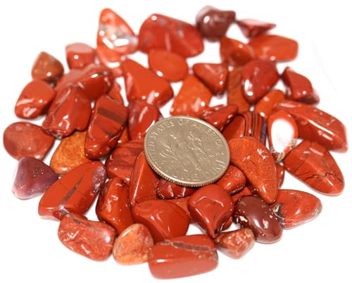 ZenQ 1 lb Crystal Chips, Tumbled Stone Chips for Crafts | Polished, Undrilled Gemstones for Resin Art, Vase Filler, Plant Decor, Candle Making, and DIY Projects - color: Red Jasper 0.27"- 0.6"