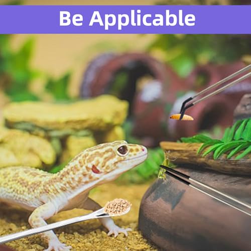 21Pcs Crested Gecko Food and Water Feeding Cups with Reptile Feeding Tongs Kit,Small Reptile Food Dish Colorful Water Bowl Long Tweezers Geckos Tank Accessories for Tortoise, Crab and Small Pet