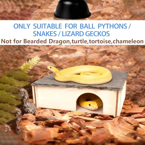 Large Snake Hide with Slate Reptile Hide Box Ball Python Hide 13.8×9.8×3.1" (L) Reptile Hides Snake Hides for Ball Pythons Leopard Geckos100% Natural Stone & Wood Reinforced Packaging