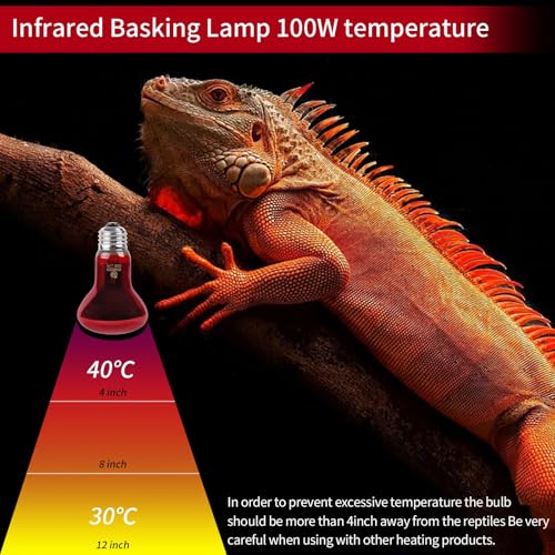 Reptile Heat Lamp,50W Red Basking Spot Lamp Bulb for Chickens Amphibians, Infrared Heat Emitter Light for Coop - size: Infrared 50W 1 Pack