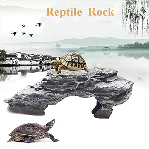 Reptile Ramp Basking Rock, Basking for Aquatic Turtles, Reptile Hides and Caves for pet, Rocks for Reptile Terrarium, Resting Terrace Tortoise Climbing