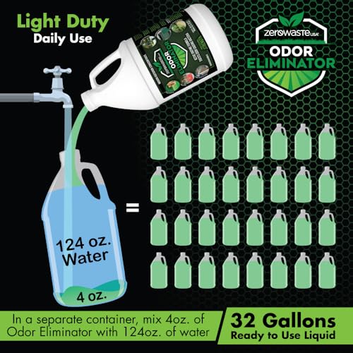 ZERO WASTE USA Odor Eliminator Ultra Concentrate - 64 Fl Oz | Commercial Strength Multi-Purpose Enzyme Cleaner - Eliminates odors from Any Organic Matter - Makes up to 16 Gallons - size: 64 Fl Oz (Pack of 1)