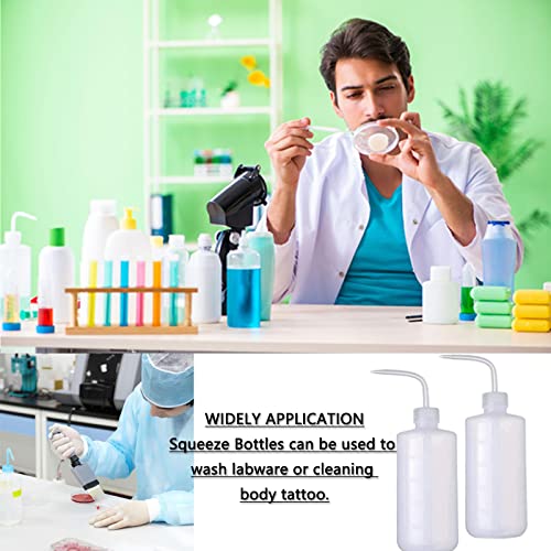 2PCS Squeeze Bottles - 500ml Tattoo Bottles Squirt Bottle | Tattoo Spray Bottles Squirt Bottle Tattoo Wash Bottles For Tattooing with Measure(16.9oz) for Medical Lab Succulent Watering - size: 16.9 Ounces