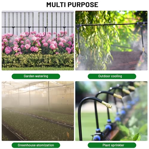 Thiswing 360° Adjustable Drip Irrigation System with 16 Nozzles | 50 FT Automatic Watering System, Raised Bed Sprinkler, Misters for Garden, Yard, Lawn and Outdoor Plants, 5/16" Tubing - size: 50FT