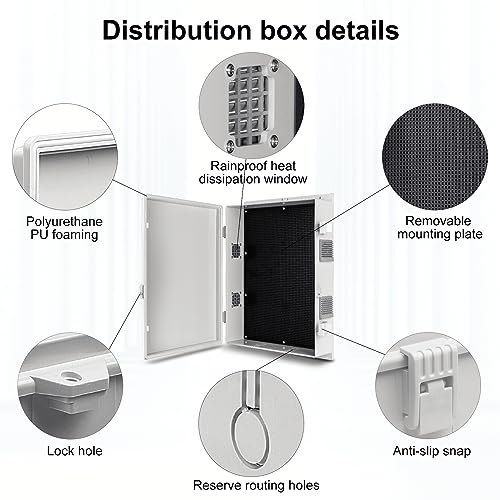 Namunanee Outdoor Electrical Junction Box, ABS Water Resistant Enclosure with Internal Mounting Panel & Hinged Cover (18.1" H* 12.6" L* 4.3" W) - size: 18.1"H x 12.6"L x 4.3"W & Standard