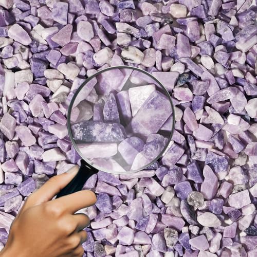 Lepidolite Crystal Chips Bulk 1lb, 600+ Pieces, 8-15mm Natural Purple Mica - color: Lepidolite, size: 1LB
