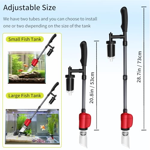 Electric Aquarium Vacuum Gravel Cleaner, 36W 6 in 1 Multifuction Automatic Fish Tank Gravel Cleaner Vacuum for Wash Sand & Water Changer