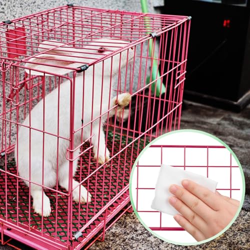 2 Pack Small Animal Cage Wipes 120 Count Small Animal Cage Clean up Wipes Removes Stubborn Caked-on Hamster Cages Cleaner for Pet Bunny Supplies Cleaning Deodorizing
