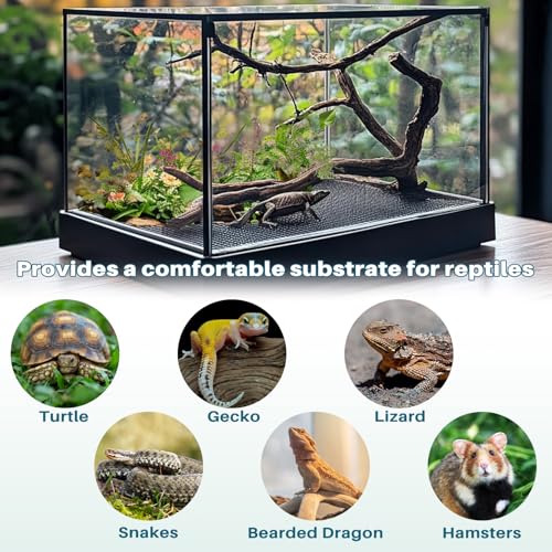 MAQIHAN Reptile Mat for Bearded Dragon Tanks - 6.5 FT Bearded Dragon Carpet | Black Terrarium Liner, Reptile Flooring, Tank Substrate for Leopard Geckos, Snakes, Tortoises and Lizards