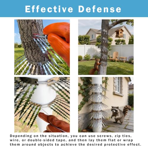 6m Anti-Bird/Squirrel Spikes & Squirrel Proof Baffle for Bird Feeders Pole | 4in Multi-Layer Barrier with 23 Prong,for Shepherd's Hooks/Fences/Roofs/Trees/Gutters&Downspouts,Repels Pigeons,Raccoons,Mice - size: Large-6M*10CM