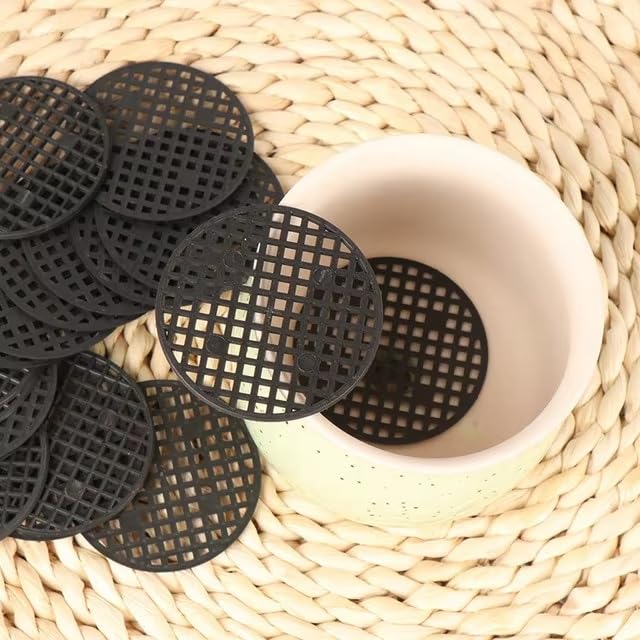 200 Pack Plant Pots Hole Mesh Pad Plastic Flower Pots Drainage Hole Cover Screen Filter for Flower Planters Boxes Ceramic Succulent Planter Terracotta Clay Pot Bonsai Outlet Training Pot