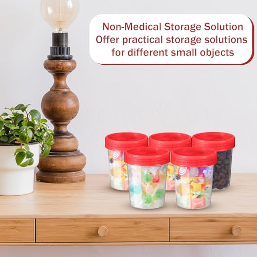 Geiserailie 100 Pcs Urine Cups 4oz Disposable Specimen Container,Red | Pee Cups for Testing, Leak Proof Screw on Lids for Safe Urinalysis Pee Stool Sample Collection Analysis - color: Red