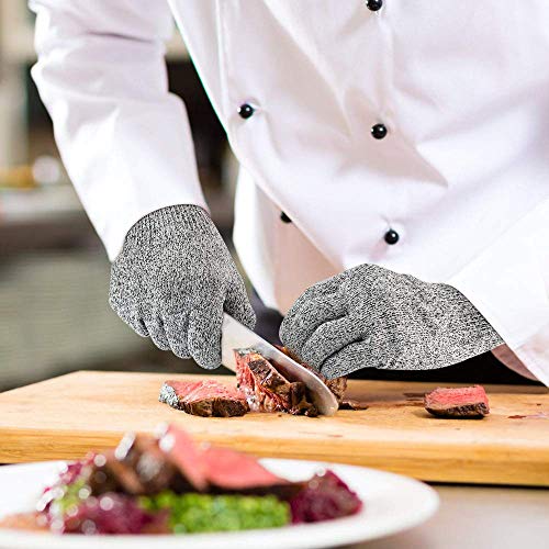 4 PCS (M+L) Cut Resistant Gloves Food Grade Level 5 Hand Protection,Kitchen Cut Gloves (Large+Medium) - size: Large+Medium (Pack of 4)
