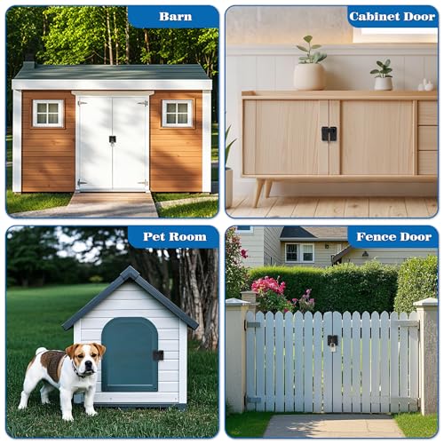Alise Flip Latch,Gate Latches Slide Bolt Latch Safety Door Lock Catch for Barn Cabinet Pet Cage Wood Fence Bathroom Garage Window,SUS304 Stainless Steel Gate Hardware Locks,Matte Black,MS5009-B | SUS 304 Stainless Steel Door Latch Lock for Wooden Fence Sh