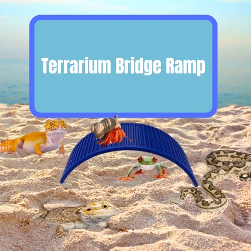 Climbing Bridge Arch for Hermit Crabs, Lizards, Amphibians, Reptiles Terrariums | Toy Bridge Decor for Climbing & Exploring | Made in USA (Arch, Blue) - color: Blue
