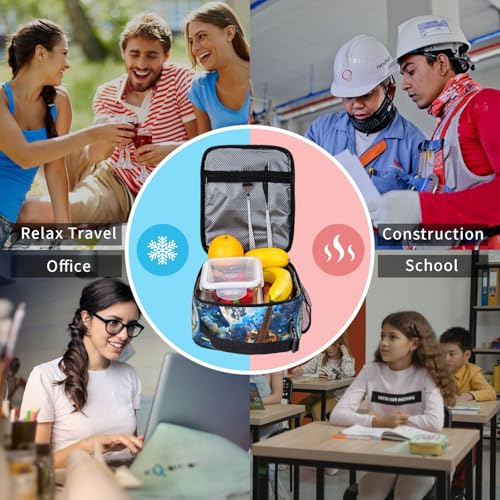 Moon Guitar Art Adult Insulated Lunch Bag, Portable Thermal Cooler Tote With Pockets, Durable Polyester Lunch Box With Handle For Work, Office, Travel - color: Style 5