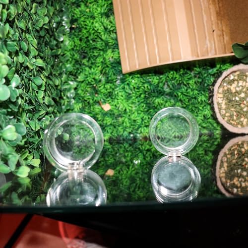 2 Pack Jumping Spider Enclosure Accessories, Leak-Proof Jumping Spider Feeding Dish with Magnet, Acrylic Water Bowl for Jumping Spider, Tarantula, Mantis, Other Small Reptiles or Insects