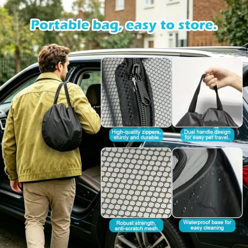Small Animal Playpen with Surround Tunnel, Portable Foldable Outdoor Guinea Pigs Playpen with Carrying Handle, Breathable Mesh Playpen for Kitten, Hedgehog, Snake, Rabbit, Lizard, Small Pets