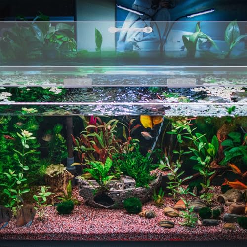 Sieral Aquarium Lids Polycarbonate Canopy 2 Pieces Set 22.95 x 11.5 x 0.12 inch for 33/40/55 Gallon with Center Brace Aquariums Cover Fish Tank Lid with a Hook Knife, Clear - color: Clear, size: 48 x 13 Inch