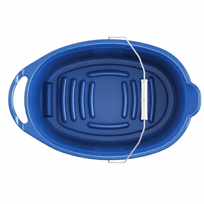 Plastic 12 Quart Oval Bucket, Blue – Multi-Purpose Utility Pail for Cleaning, Storage, Rinsing, Home, Garage, Laundry, Car Wash, Indoor Outdoor Use