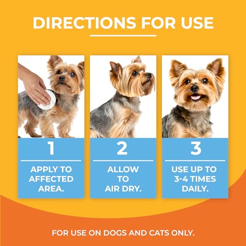 3% Chlorhexidine Wipes for Dogs and Cats - Cleansing Antiseptic, Antibacterial, Antifungal Wipes with Aloe for Skin Infections, Itchy Yeast Paws, Cat Acne - size: 50