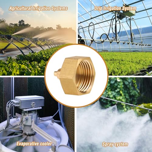 Garden Hose to 1/4 Tubing Adapter for Drip Irrigation/Spray System | for Patio Misting,GHT 3/4 to 1/4 Water Line Adapter,Solid Brass,Standard Thread,Leakproof,Easy to Install,Tight Seal,3 Packs