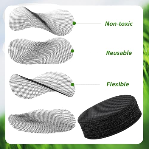 50pcs 4 Inch Flower Pot Hole Mesh Pad, Polyethylene Round Bonsai Mesh Drainage Screens Plant Pot Drainage Mesh Flower Pot Bottom Mesh Pad for Garden Potted Plants Prevent Soil Loss