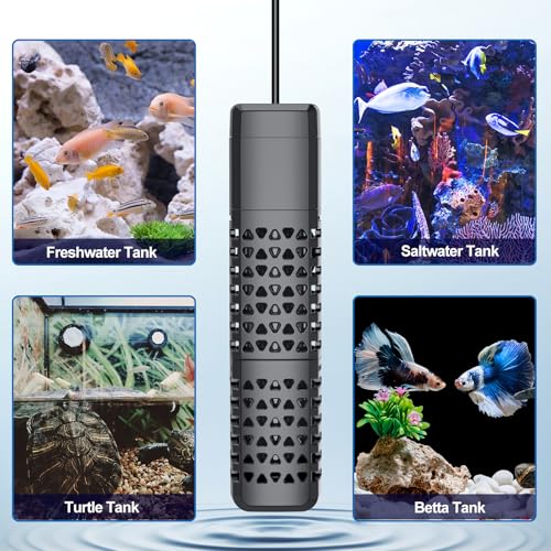 HiTauing Aquarium Heater, Upgraded 100W Fish Tank Heater with Intelligent Leaving Water Automatically Stop Heating and Advanced Temperature Control System, Suitable for Saltwater and Freshwater - size: 100W for 10-20 Gallon